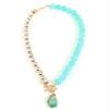 ZYIBPMSJKQCFK Bohemian Irregular Pendant Vintage Necklace,blue,47cm view 4