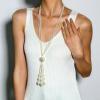 Imitation Pearl Retro Long Sweater Chain Bohemian Style Necklace For Women,white,70cm view 3