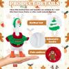 Neowedding 4 Sets 7 inches Desk Goose Outfits Mini Desk Goose Christmas Holiday Clothes Knitted Sweater with Knitting Hats for Magnetic Goose Key Holder Small Animal Statue Decor view 3