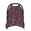Pink and Black Leopard Baby Car Seat Stroller Canopy Cover Newborn Infant Car Seats Covers Mom Nursing Breastfeeding Carrier Carseat Wind Proof Baby Carseat Sunshade Covers view 1
