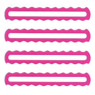 4pcs Mahjong Rule Finder, Bright Acrylic Scalloped Line Reader and Card Guide Mahjong Rules Helper Accessories for Beginner Players (Pink)