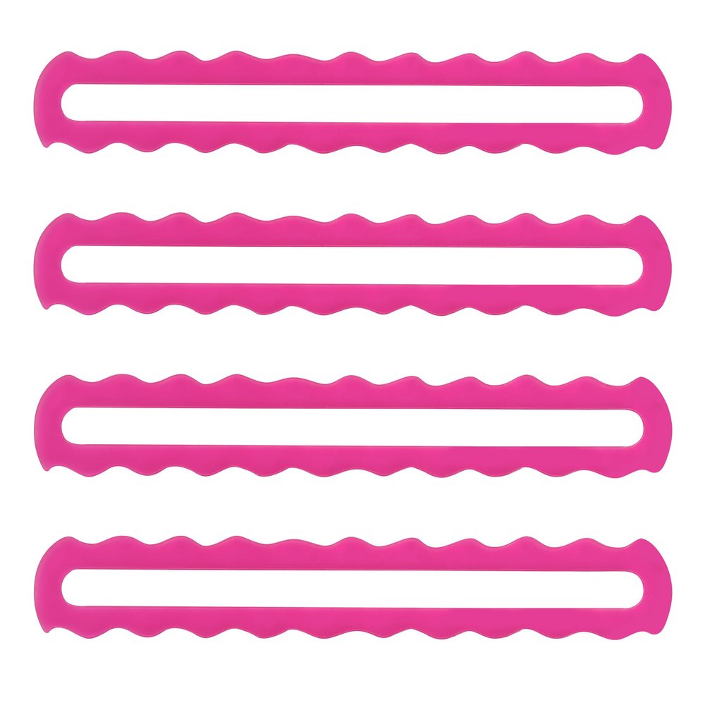 4pcs Mahjong Rule Finder, Bright Acrylic Scalloped Line Reader and Card Guide Mahjong Rules Helper Accessories for Beginner Players (Pink)
