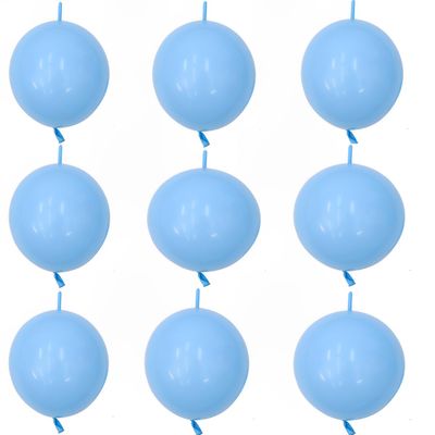 100 Pcs Link Balloon Linking Balloon 6 Inch Quick Link Latex Balloonfor Wedding, Birthday, Bridal Shower, Halloween, Christmas, Party Festival Decorations (Blue-6in)