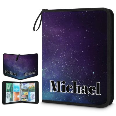 BAGVERAFY Personalized Galaxy 4 Pocket Trading Card Binder Hold 400 Cards Collection Binder for MTG, TCG, Sports & Game Cards, Customized Gifts, Space Star