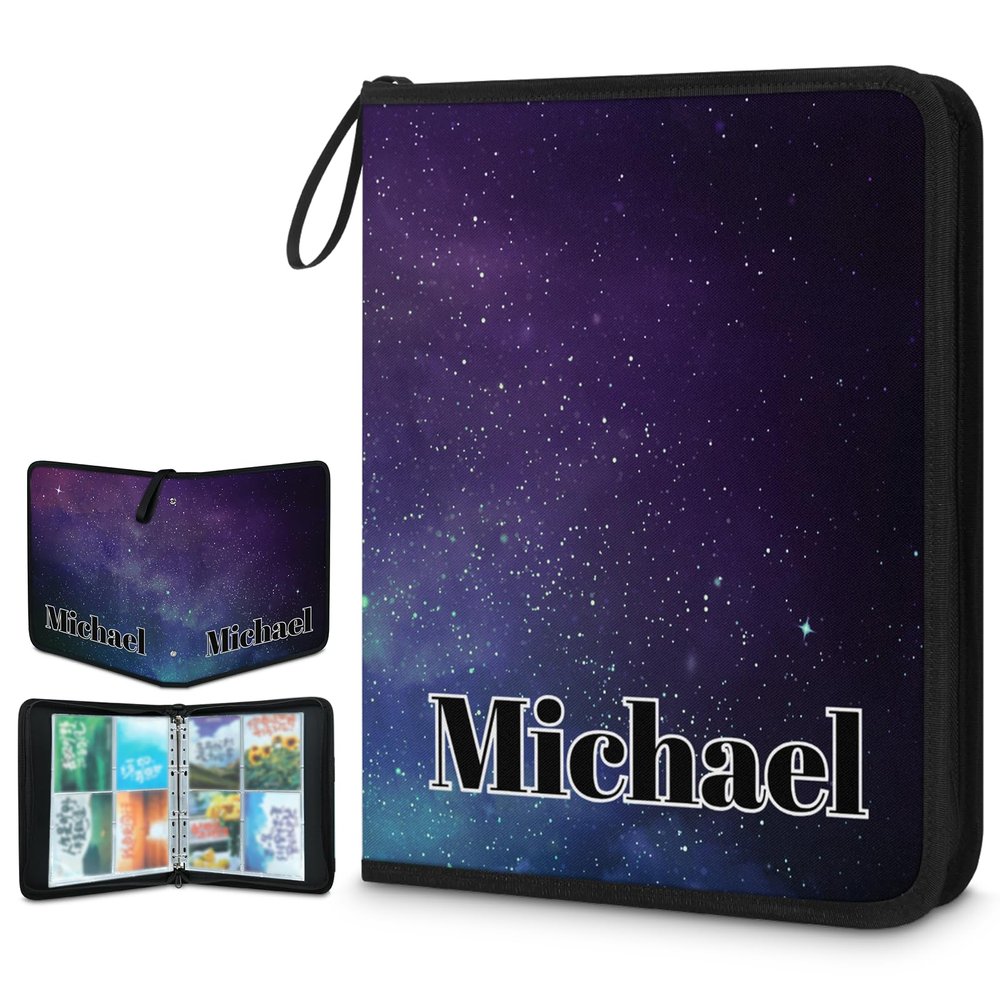 BAGVERAFY Personalized Galaxy 4 Pocket Trading Card Binder Hold 400 Cards Collection Binder for MTG, TCG, Sports & Game Cards, Customized Gifts, Space Star