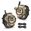 Rechargeable Walkie Talkies for Kids, Two-Way Radio Walky Talky with Flashlight Children Long Range, 2 Pack Interphone Toy for Kids Age 6-12 Outdoor Game for Kid Ages 4-8 Gifts for Boy view 1