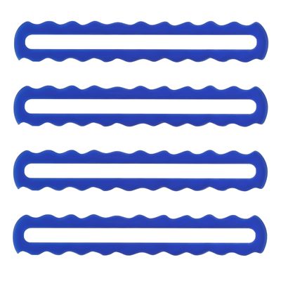 4pcs Mahjong Rule Finder, Bright Acrylic Scalloped Line Reader and Card Guide Mahjong Rules Helper Accessories for Beginner Players (Blue)