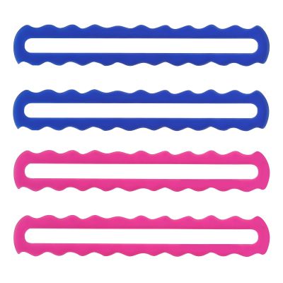 4pcs Mahjong Rule Finder, Bright Acrylic Scalloped Line Reader and Card Guide Mahjong Rules Helper Accessories for Beginner Players (Pink, Blue)