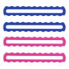 4pcs Mahjong Rule Finder, Bright Acrylic Scalloped Line Reader and Card Guide Mahjong Rules Helper Accessories for Beginner Players (Pink, Blue) view 1