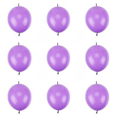 100 Pcs Link Balloon Linking Balloon 6 Inch Quick Link Latex Balloonfor Wedding, Birthday, Bridal Shower, Halloween, Christmas, Party Festival Decorations (Purple-6in)