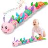 Baby Toys 0-12 Months, Caterpillar Musical Plush Stuffed Toy for Infant, Animal Soft Rattle Sensory Toys with Teether for Tummy Time, Newborn Boy& Girl Shower Birthday Christmas Valentines Gift view 1