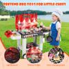 DRAMATION Kids Play Kitchen Toys, Kids BBQ Grill Playset with Smoke, Sound and Light, 2-Layer Toy Grill Cart, Outdoor Play Kitchen Toys, Toddler Cooking Set for 1-3 3-5, Gift for Boys Girls Aged 3 4 5 view 2