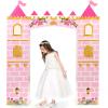 WERNNSAI 11 PCS Princess Party Decorations - Pink Princess Cardboard Castle Playhouse Royal Castle Cardboard House with Arch Magical World Supplies for Kids Girls Birthday Baby Shower 52.7" x 58.2" view 1