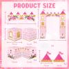 WERNNSAI 11 PCS Princess Party Decorations - Pink Princess Cardboard Castle Playhouse Royal Castle Cardboard House with Arch Magical World Supplies for Kids Girls Birthday Baby Shower 52.7" x 58.2" view 2