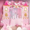 WERNNSAI 11 PCS Princess Party Decorations - Pink Princess Cardboard Castle Playhouse Royal Castle Cardboard House with Arch Magical World Supplies for Kids Girls Birthday Baby Shower 52.7" x 58.2" view 4
