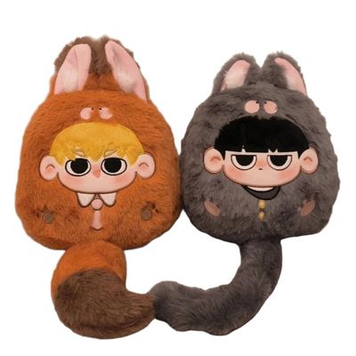 2pcs Mob Soft Figure Reigen Arataka Keyring Kageyama Shigeo Soft Figure, 15cm Animals Edition Mob Anime Nap Pillow Hug Pillow Cushion Sofa Decoration