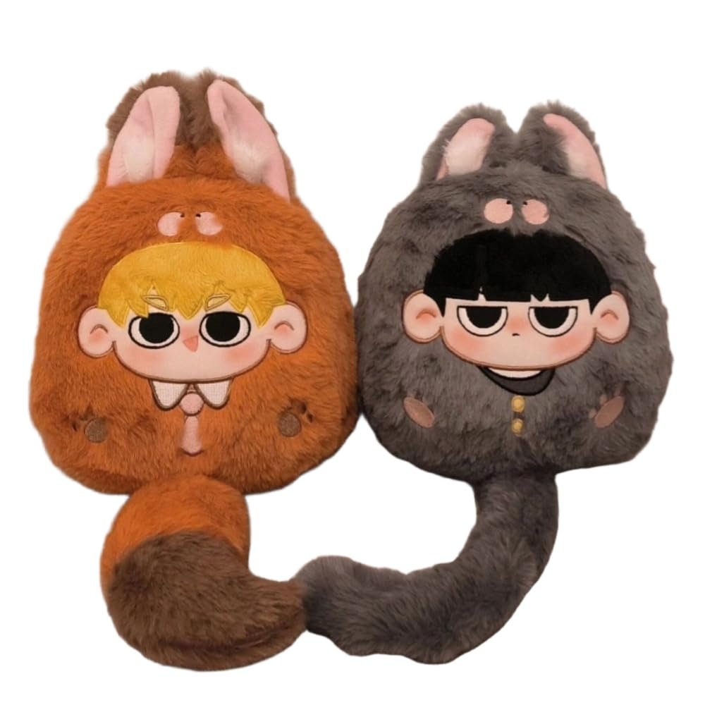 2pcs Mob Soft Figure Reigen Arataka Keyring Kageyama Shigeo Soft Figure, 15cm Animals Edition Mob Anime Nap Pillow Hug Pillow Cushion Sofa Decoration