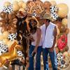 104pcs Western Cowboy Balloon Garland Arch Kit with Foil Horse, Boots & Brown Star, 18/12/10/5 Inch Coffee Nude Caramel Cow Print Latex for Boy Baby Shower, My First Rodeo Birthday Party view 3