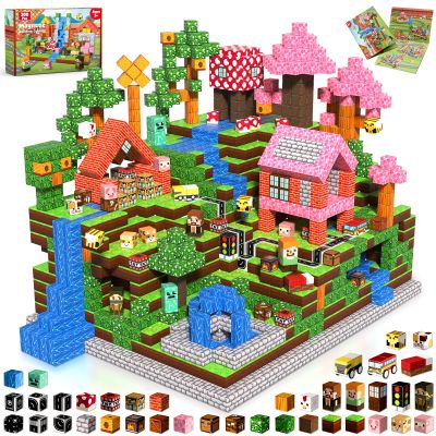 Annexfun Magnetic Blocks - 300PCS Magnetic Building Blocks Road Forest Magnetic Cubes - Sensory Toys for Montessori Toddler Birthday Gifts -STEM Construction Toys for Kids Ages 3+ for Boy & Girl