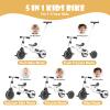 KORIMEFA 5-in-1 Tricycle for Toddlers 1-3, Toddler Bike with Push Handle & Removable Pedals, Adjustable Seat Toddler Tricycle, Easy Assembly, White view 3