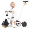 KORIMEFA 5-in-1 Tricycle for Toddlers 1-3, Toddler Bike with Push Handle & Removable Pedals, Adjustable Seat Toddler Tricycle, Easy Assembly, White view 4