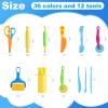 Air Dry Clay 48Pcs - 36 Colors Modeling Clays Kit with 12Pcs Dough Tools, Dough Accessories Includes Basic Dough Tools and DIY Molding Magic Clay for Boys,Girls,Kids Ages 4-8 view 2