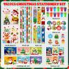192PCS Christmas Party Favors for Kids, 24 Pack Christmas Stationery Set Xmas School Prizes with Notebooks Pencils Erasers, Xmas Stocking Stuffers for Classroom Gifts Exchange Carnival Events view 3