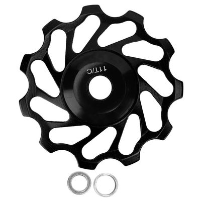 11T Ceramic Bearing Drivetrain Derailleur Pulley | Aluminum Alloy Guide Wheel for 8 - 11 Speed Vehicles | Lightweight Hollow Design / No Chain Block | Replacement for Mountain /