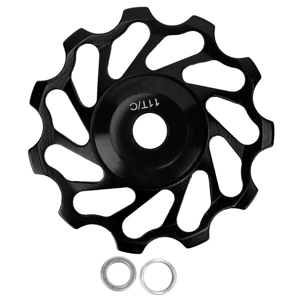 11T Ceramic Bearing Drivetrain Derailleur Pulley | Aluminum Alloy Guide Wheel for 8 - 11 Speed Vehicles | Lightweight Hollow Design / No Chain Block | Replacement for Mountain /