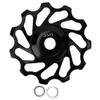 11T Ceramic Bearing Drivetrain Derailleur Pulley | Aluminum Alloy Guide Wheel for 8 - 11 Speed Vehicles | Lightweight Hollow Design / No Chain Block | Replacement for Mountain / view 1
