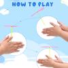 200 Pcs Transparent Color Hand Helicopter Set, 100 Propellers + 100 Rods Flying Helicopter Set, Bamboo Dragonfly Hand Rub Plastic Propeller for Outdoor Activity Children Gifts (Random 3-5 Color) view 3