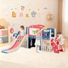 12-in-1 Toddler Slide Set,Kids & Baby Slide for Toddlers 1-3, Indoor Playground with Swing, Basketball Hoop, Climber, Tunnel & Storage Toddler Outdoor Playset for Children (Red) view 1