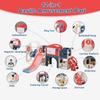 12-in-1 Toddler Slide Set,Kids & Baby Slide for Toddlers 1-3, Indoor Playground with Swing, Basketball Hoop, Climber, Tunnel & Storage Toddler Outdoor Playset for Children (Red) view 3