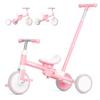 KORIMEFA 5-in-1 Tricycle for Toddlers 1-3, Toddler Bike with Push Handle & Removable Pedals, Adjustable Seat Toddler Tricycle, Easy Assembly, Pink view 1