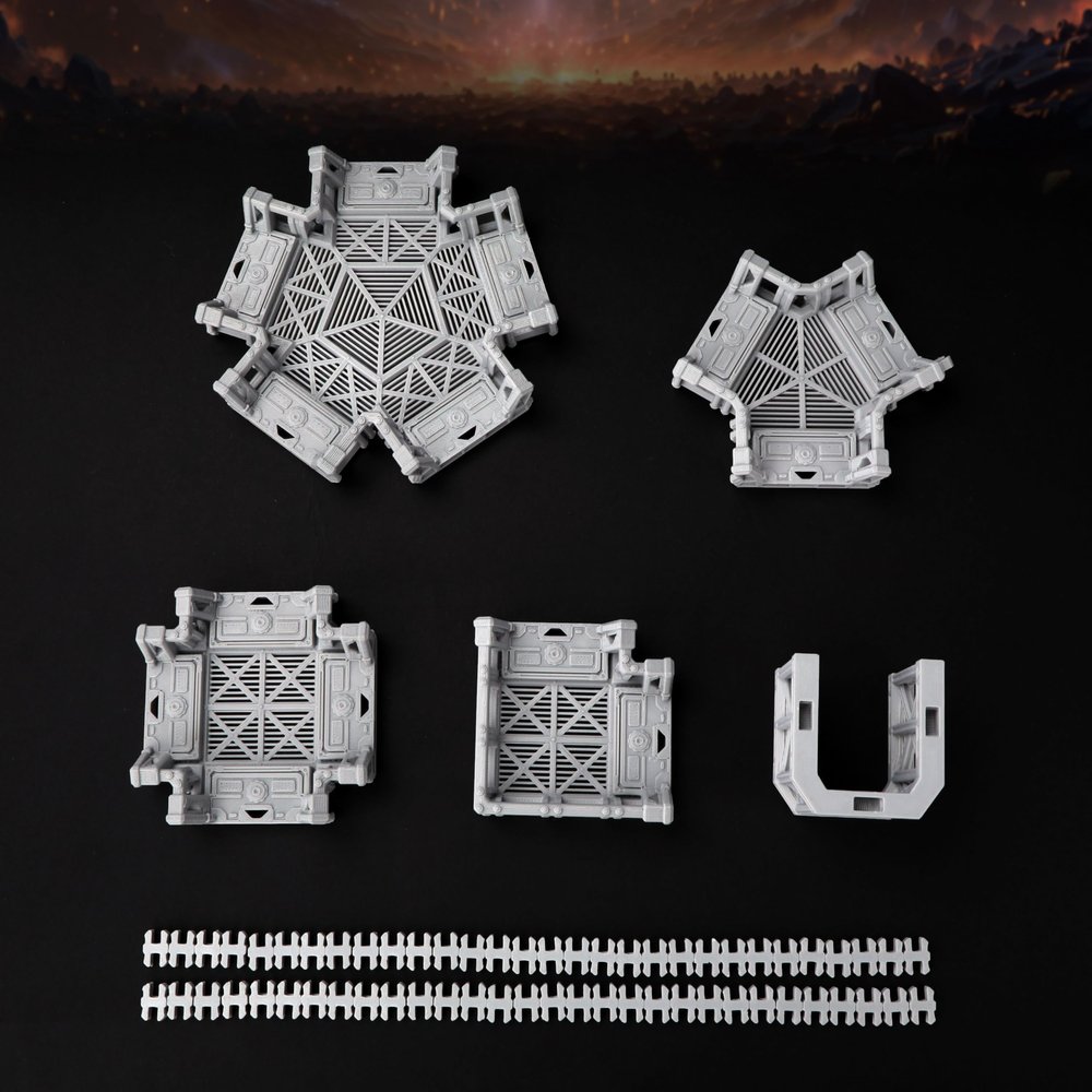 AF690B Sci-Fi Walkways Extension Pack for DND & RPG | Modular Terrain Set, Dungeon Walls, TTRPG Map Props, Dungeons and Dragons Accessories, Wargame Buildings, and Terrain for Tabletop Roleplay