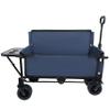 CIATRE 3-in-1 Convertible Folding Wagon Cart with Bench Seat & 180L Storage - 500lbs Heavy-Duty All-Terrain Wagon for Camping, Beach, Sports & Garden Use (Dark Blue) view 2
