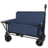 CIATRE 3-in-1 Convertible Folding Wagon Cart with Bench Seat & 180L Storage - 500lbs Heavy-Duty All-Terrain Wagon for Camping, Beach, Sports & Garden Use (Dark Blue) view 4