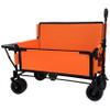 CIATRE 3-in-1 Convertible Folding Wagon Cart with Bench Seat & 180L Storage - 500lbs Heavy-Duty All-Terrain Wagon for Camping, Beach, Sports & Garden Use (Orange) view 3