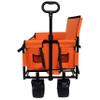 CIATRE 3-in-1 Convertible Folding Wagon Cart with Bench Seat & 180L Storage - 500lbs Heavy-Duty All-Terrain Wagon for Camping, Beach, Sports & Garden Use (Orange) view 4