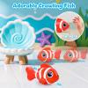 Crawling Fish Baby Toys, Novelty Tummy Time Toys for Babies 6-12 Months, Magic Swinging Fish Music Crawling Toys for Infant Toddler 12-18 Learning Crawl Walking Dancing 1st Valentines Days Gift view 3