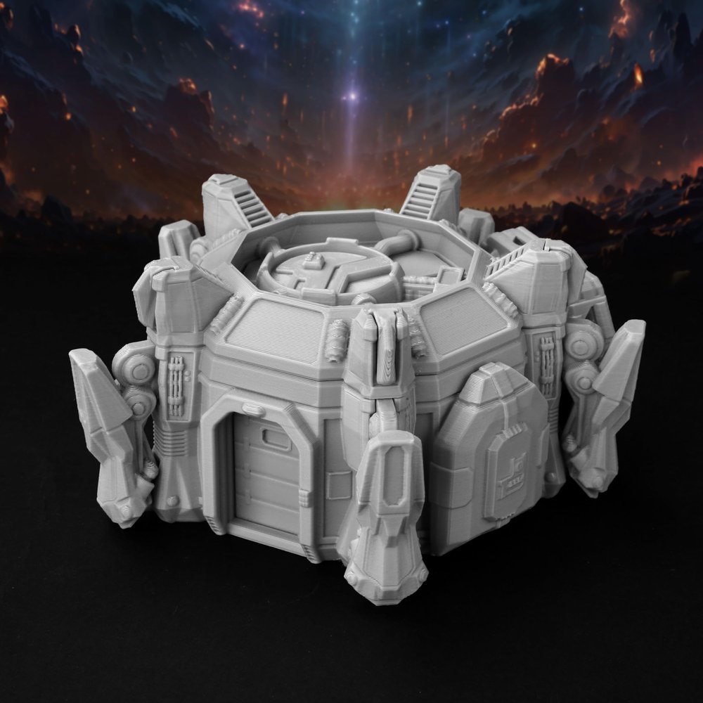 AF690C Base Hub for DND & RPG | Modular Sci-Fi Terrain, TTRPG Map Props, Wargame Buildings, Dungeon Walls, Dungeons and Dragons Accessories for Tabletop Roleplay