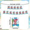 2pcs Cartoon Birthday Banners, Pre-Strung Happy Birthday Fishtail Flag Banner Summer Hawaiian Themed Party Baby Shower Decoration Supplies view 2