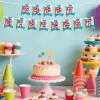 2pcs Cartoon Birthday Banners, Pre-Strung Happy Birthday Fishtail Flag Banner Summer Hawaiian Themed Party Baby Shower Decoration Supplies view 3