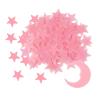 100 PCS 3cm Glow in The Dark Stars 1 PCS 8cm Pink Moon Wall Stickers Luminous Fluorescent 3D Night Sky Decals for Halloween Bedroom Decor view 1