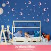 100 PCS 3cm Glow in The Dark Stars 1 PCS 8cm Pink Moon Wall Stickers Luminous Fluorescent 3D Night Sky Decals for Halloween Bedroom Decor view 3