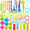 LCY WEDSHI Dough Tool Set, 49 Pcs Dough Tools Sets for Kids Ages 4-8, Dough Accessories Includes Animal Molds, Cutters Roller, Rolling Pins, Safety Scissors, Plastic Knife view 1