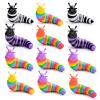 Cevioce 12PCS Slug Fidget Toys Bulk, Toddler Valentines Day Gifts for Kids 3+ Boy Girl Sensory Figette Worm for Adults Stress Relief for Autism ADHD Autistic Travel Toys Easter Basket Stuffers A view 1