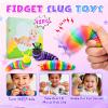 Cevioce 12PCS Slug Fidget Toys Bulk, Toddler Valentines Day Gifts for Kids 3+ Boy Girl Sensory Figette Worm for Adults Stress Relief for Autism ADHD Autistic Travel Toys Easter Basket Stuffers A view 4
