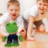 9.8Inch Green Frog Plush, Soft Frog Stuffed Figure Throw Pillows for Home Decor for Fans view 4