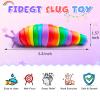 Cevioce 12PCS Slug Fidget Toys Bulk, Toddler Valentines Day Gifts for Kids 3+ Boy Girl Sensory Figette Worm for Adults Stress Relief for Autism ADHD Autistic Travel Toys Easter Basket Stuffers B view 2